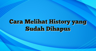 Cara Melihat History yang Sudah Dihapus