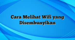 Cara Melihat Wifi yang Disembunyikan