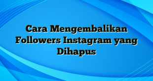 Cara Mengembalikan Followers Instagram yang Dihapus