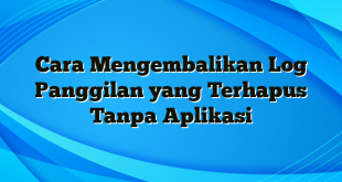 Cara Mengembalikan Log Panggilan yang Terhapus Tanpa Aplikasi