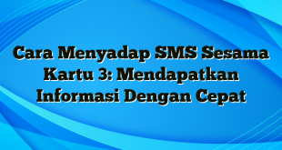 Cara Menyadap SMS Sesama Kartu 3: Mendapatkan Informasi Dengan Cepat