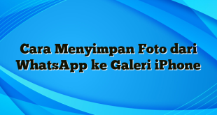 Cara Menyimpan Foto dari WhatsApp ke Galeri iPhone