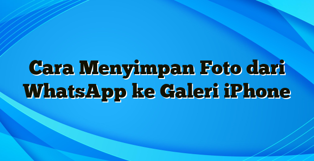 Cara Menyimpan Foto dari WhatsApp ke Galeri iPhone