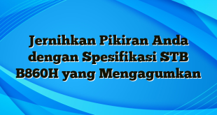 Jernihkan Pikiran Anda dengan Spesifikasi STB B860H yang Mengagumkan